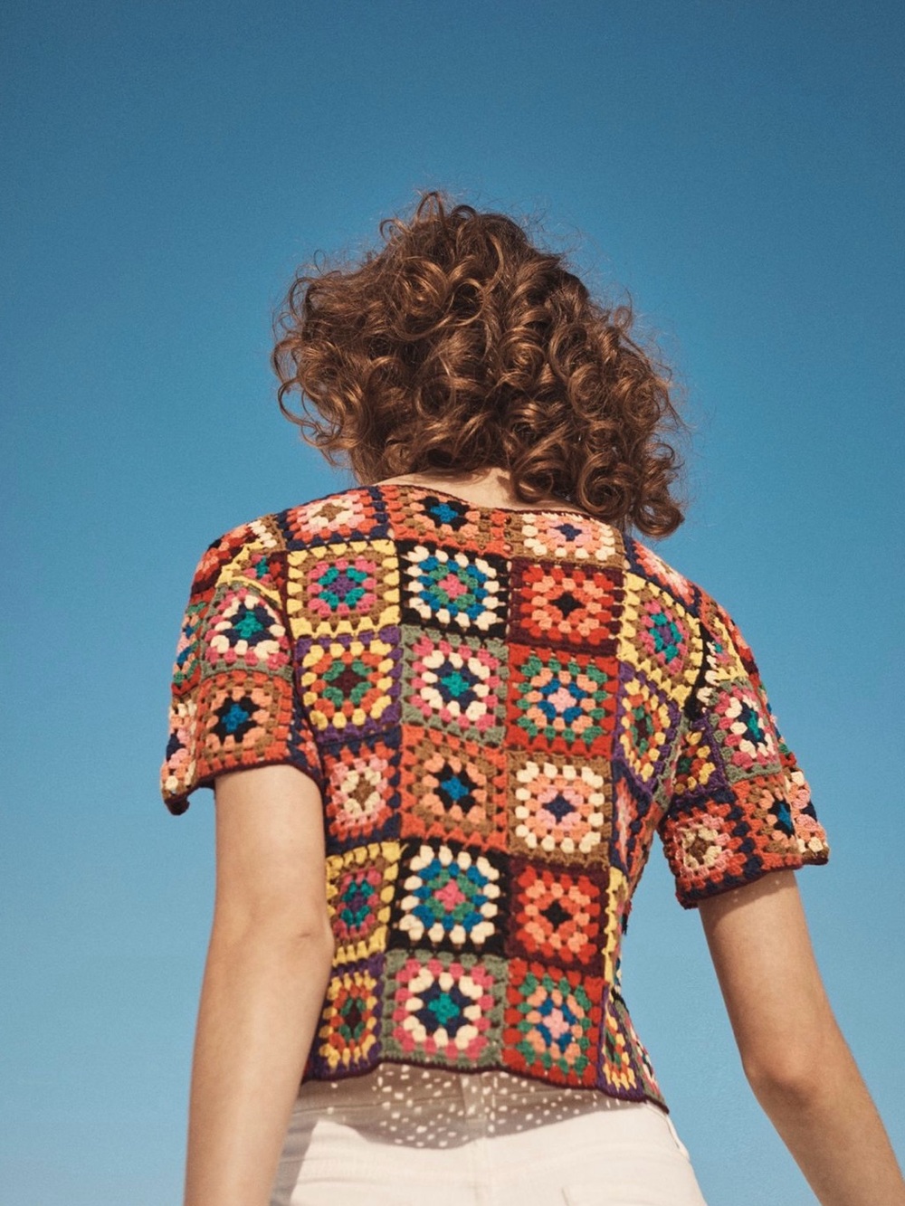 FARM Rio Multicolor Crocheted & cropped pullover - Picture 5 of 9